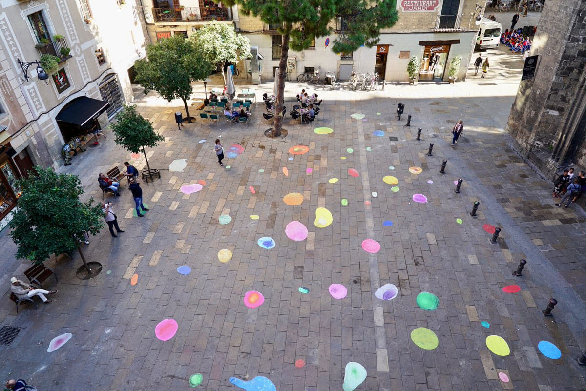 Bubbles de colores en Barcelona